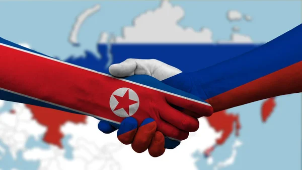ロシアと北朝鮮民主主義人民共和国 北朝鮮 新たな貿易 軍事協定を締結 — ストック写真