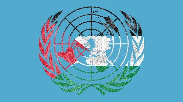 Symbool Dat Samensmelt Met Palestijnse Vlag Rechtenvrije Stockfoto's