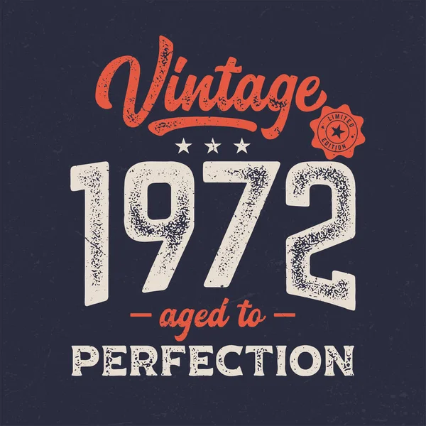 Vintage 1972 Alle Originele Onderdelen Verse Verjaardag Ontwerp Goed Voor — Stockvector