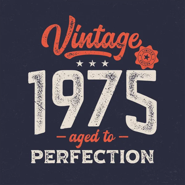 Vintage 1975 Alle Originele Onderdelen Verse Verjaardag Ontwerp Goed Voor — Stockvector