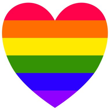 Çizgili gökkuşağı renklerinin kalbi