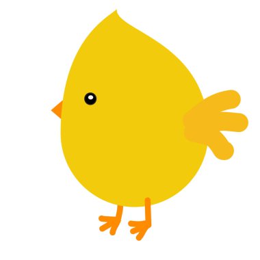 Sevimli sarı Paskalya pilici çizimi