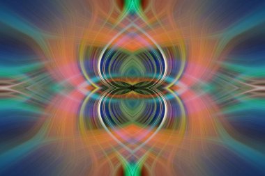 Dijital sanat, 3D illüstrasyon, soyut fraktal simetrik desen