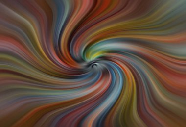 Dijital sanat, üç boyutlu illüstrasyon. Soyut çok renkli, pürüzsüz desen, girdaplar ve girdaplar