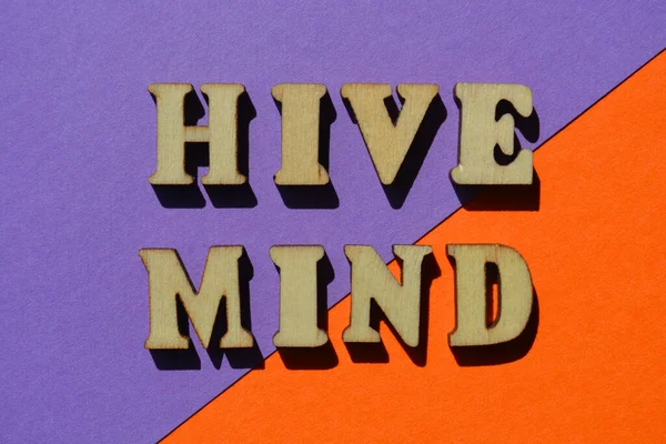 Hive Mind Woorden Houten Alfabet Letters Geïsoleerd Achtergrond — Stockfoto
