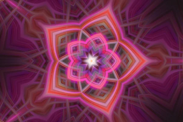 Digitale Kunst Illustratie Heldere Roze Geometrische Caleidoscoop — Stockfoto