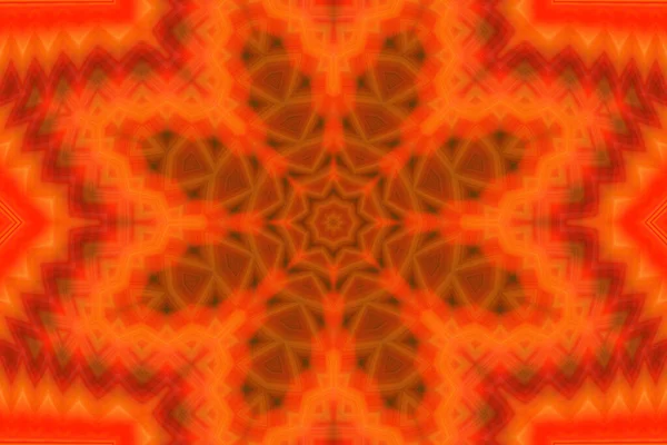 Digitale Kunst Illustratie Abstract Oranje Geometrische Caleidoscoop Patroon — Stockfoto