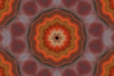 Dijital sanat, 3D illüstrasyon, renkli geometrik mandala