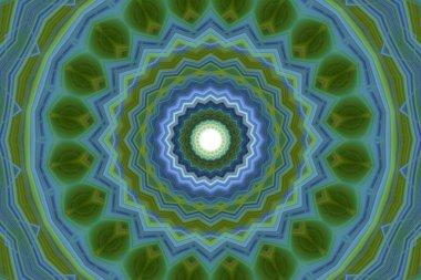 Dijital sanat, 3D illüstrasyon, renkli geometrik mandala