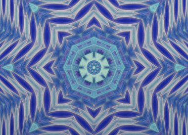 Dijital sanat, üç boyutlu illüstrasyon. Soyut geometrik dikişsiz mavi arkaplan deseni