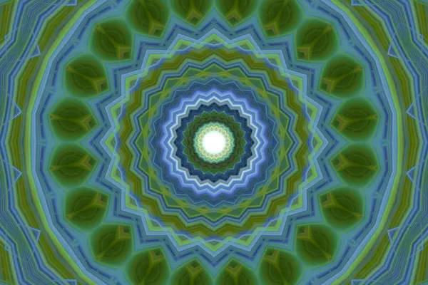 Dijital sanat, 3D illüstrasyon, renkli geometrik mandala