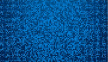 Dijital Teknoloji Renkli Mavi Piksel Gradyan Arkaplanı. Mavi Dijital Pixel Mozaik Şablonu. Dijital Veri Meydanı Mavi Düzen. Vektör İllüstrasyonu