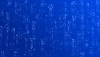 İkili kodlu teknoloji arka planı, yapılandırılmış analizi güvence altına alan büyük veri dijital bilgi ve işleme algoritmaları kavramını yansıtır.