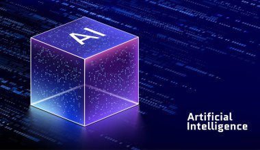 Yapay Zeka Sunucusu Büyük Veri Makinesi Öğrenme Algoritmaları 3D Küp Isometric Icon Veri Depolama İşlemleri Yapay Zeka İyimserleştirme Dijital Teknoloji Bilgi Sistemi Verimliliği.