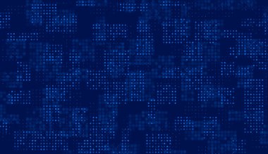 Yapay Zeka modern mavi teknoloji finans Fintek arka plan soyut piksel desen iş teknolojisi yenilik dijital ağ fütüristik vektör ilüstrasyon.