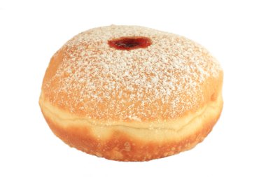 Hanuka çöreği, beyaz üzerine izole edilmiş, kırpma yolu olan.