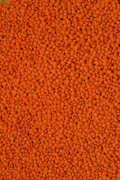 レンズ豆の背景 植物性タンパク質 豆製品Lentilオレンジの接ぎ木 シリアルとマメ科植物 炭水化物食品 — ストック写真