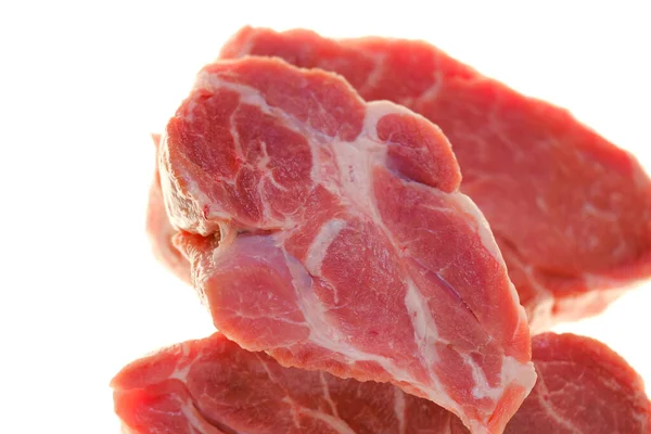 Stück Fleisch Isoliert Auf Weißem Hintergrund Fleischprodukte Bauernhof Bio Fleisch — Stockfoto