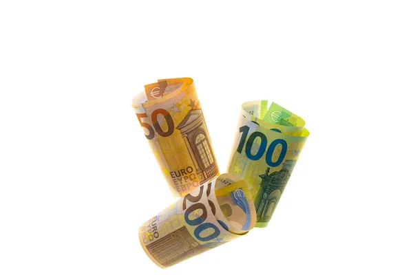 Euro Geld Geïsoleerd Een Witte Achtergrond Euro Valuta Geld Financiering — Stockfoto