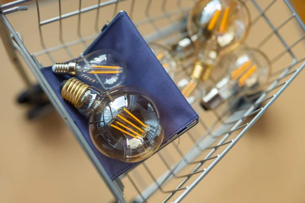 Consommation Paiement Consommation Énergie Achat Électricité Beaucoup Lampes Électriques Dans — Photo