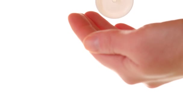 Hand Cream Hand Skin Care Hands Close Cream Tube White — Vídeo de Stock