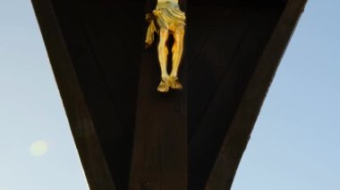 Jesus Christ on the cross .Christian and catholic faith symbol.Religious symbol. 4k footage