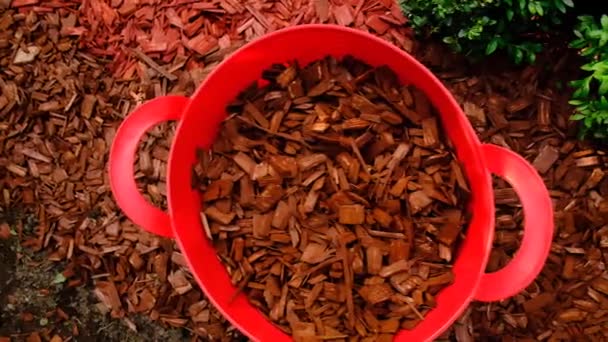 Jetoane Decorative Pentru Grădină Jetoane Roșii Pentru Mulcirea Găleată Silicon — Videoclip de stoc