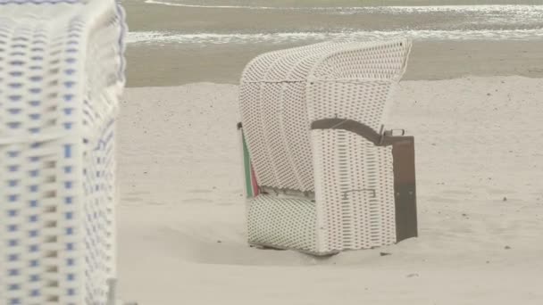 Waddenské Moře Beach Box Mořském Pobřeží Fer Island Německo Severní — Stock video