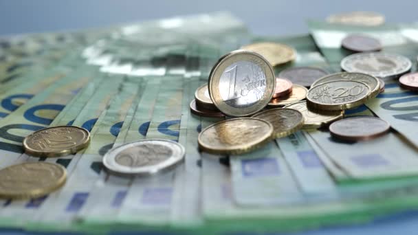 Una Moneda Euro Desvanecimiento Gradual Luz Tipo Cambio Del Euro — Vídeos de Stock