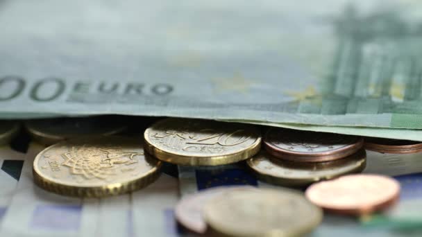 Contando Dinero Cien Billetes Euros Pagos Gastos Efectivo Imágenes Alta — Vídeos de Stock