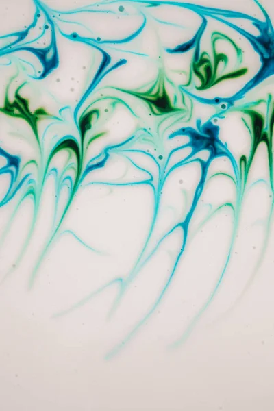 White Background Green Blue Splashes Milky Texture Colored Smudges Splashes — Stock Photo, Image