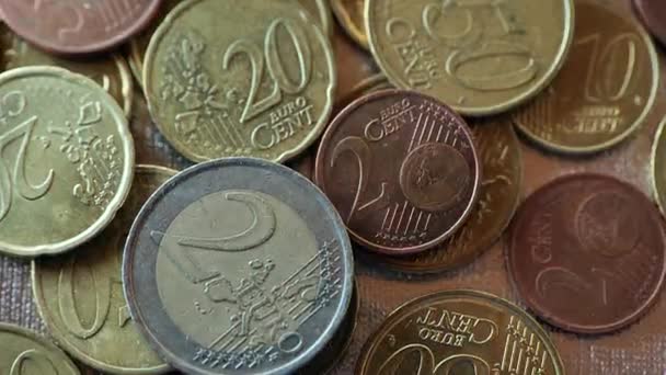 Euro Centów Migoczącym Świetle Wielobarwnym Kurs Euro Wysokiej Jakości Materiał — Wideo stockowe