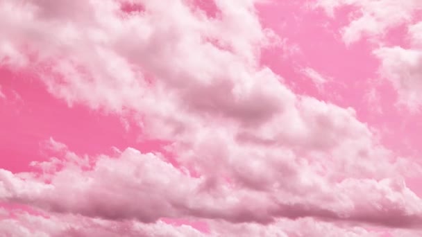 Roze Wolken Timelapse Video Roze Hemel Achtergrond Lichtroze Wolken Een — Stockvideo