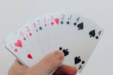 Kart oyunları, masa oyunları. Kart fanı hafif arkaplanda