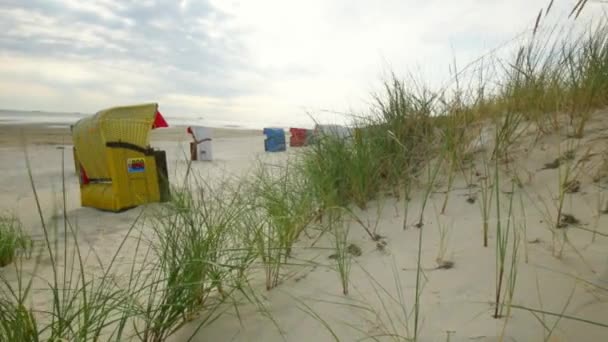 Odpočiňte Moři Bílé Písečné Pláže Ostrova Fehr Severní Moře Německo — Stock video
