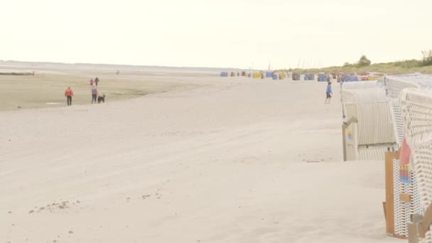 Dovolená Moře Písečné Pláže Severního Moře Německu Pláž Život Německu — Stock video