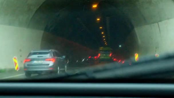 Road Tunnel July 2023 Stájerország Ausztria Car Traffic Tunnels Autók — Stock videók