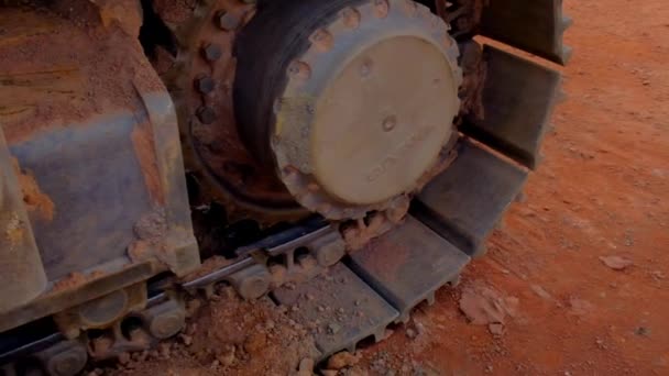 サンドキャリアの掘削機 サンドマイニング サンドクエリのクローズアップで建設機器 4K映像について — ストック動画