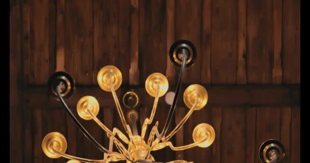 Lustre Sous Plafond Bois Lustre Lumineux Dans Cadre Traditionnel Design — Video