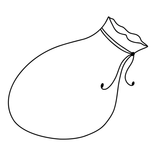 Doodle Christmas Bag Cartoon Element Vector Sketch Illustration Black Outline — Stock Vector