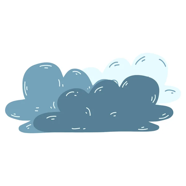 Cartoon Hand Drawn Clouds Icon Vector Illustration Weather Forecast Natural — Stock Vector