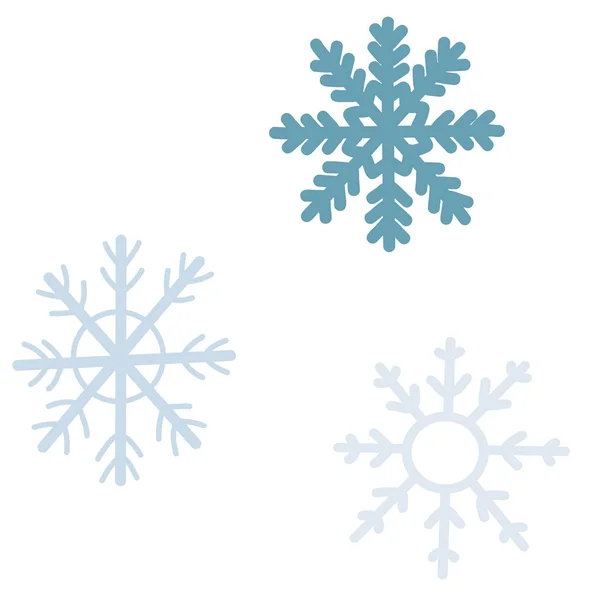 Ikona Płatków Śniegu Ręcznie Rysowane Wektor Ilustracja Zjawisk Przyrodniczych Zimy — Wektor stockowy