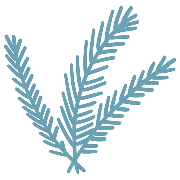 Відгалуження Ялинових Гілок Рука Намальована Векторні Ілюстрації Рослини Зимові Прикраси — стоковий вектор