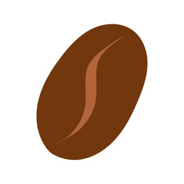 Hand drawn coffee bean icon. Flat vector illustration.