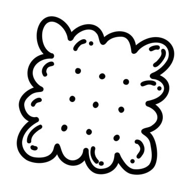 Hand drawn doodle biscuit icon. Outline vector illustration of cookie, sweet dessert, pastry food.