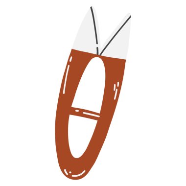 Thread cutter icon. Hand drawn vector illustration of sewing cutter, needlework supply, concept of sewing, embroidery, handicrafts, hobby, tailor.