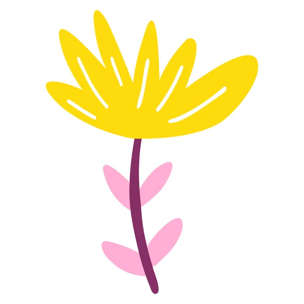 Ручное Нарисованное Абстрактное Растение Векторная Иллюстрация Минималистского Цветка Наивного Искусства — стоковый вектор