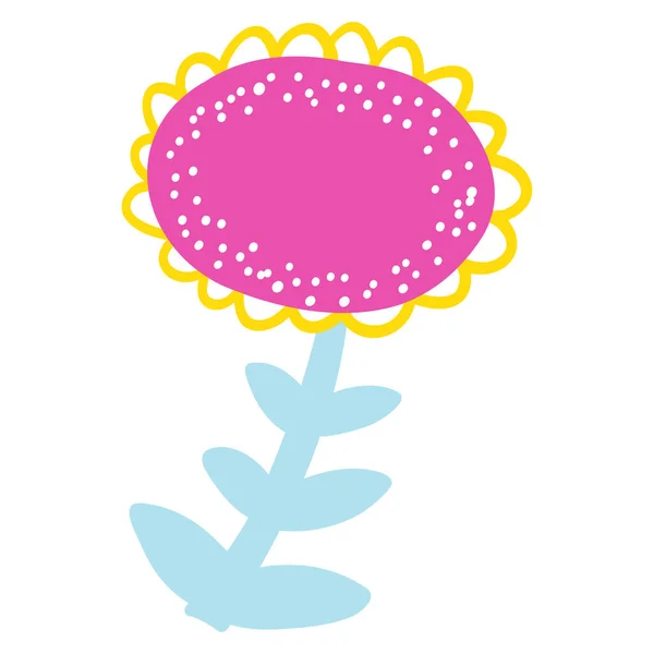 Ręcznie Rysowana Abstrakcyjna Roślina Wektor Ilustracja Minimalistyczny Kolorowy Kwiat Naiwna — Wektor stockowy