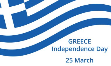 Yunanistan 'ın bağımsızlık günü afişi. Yunan ulusal bayramının 25 Mart 'taki vektör illüstrasyonu basım, poster, broşür ve kart için.