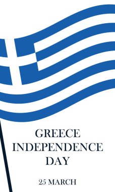Yunanistan 'ın Bağımsızlık Günü vektör şablonu dikey biçimdedir. Yunan bayramının 25 Mart 'taki temsili illüstrasyonunda poster, afiş, broşür, kart, sosyal medya şablonu.